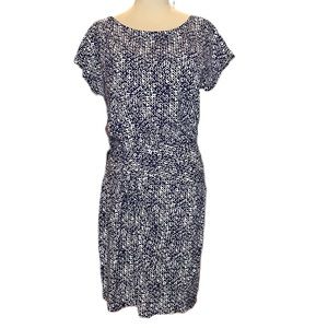 Ann Taylor NWT Dress Size Large NAVY & WHT